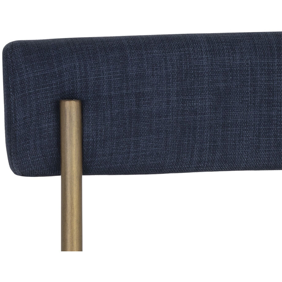 Seneca 36.5 inch Antique Brass / Arena Navy Counter Stool